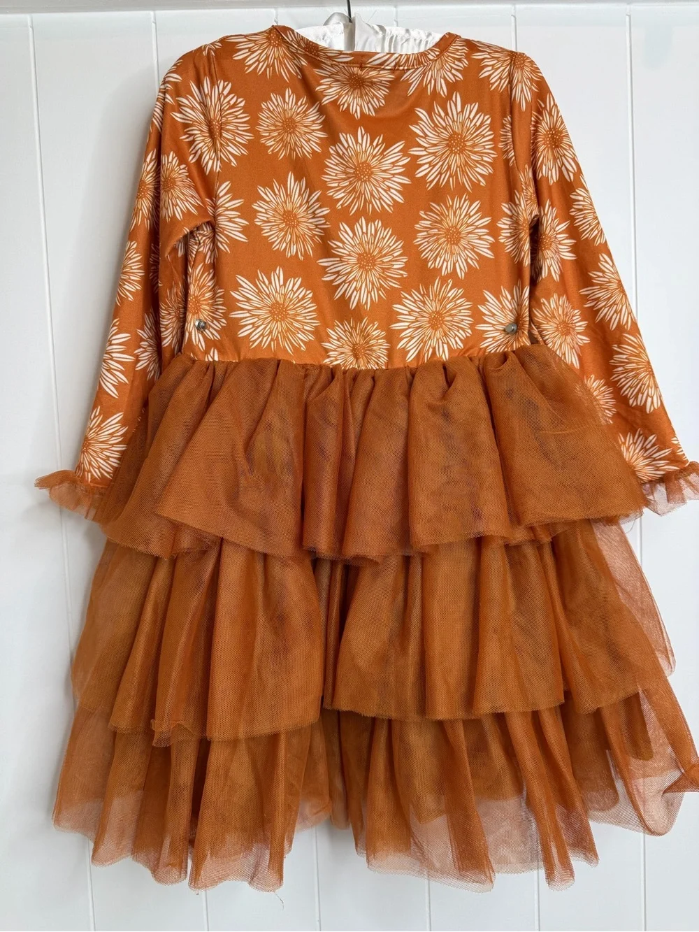 Rust Daisy Tiered Tulle Girls' Costume Dress